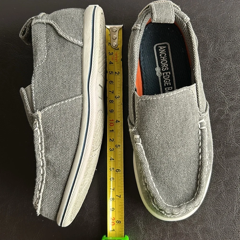 Anchors Edge Bay Boys Gray Slip-On Shoes, Jimmy, Texile size 12M 🌞